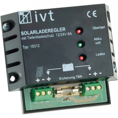 Shunt Solar-Laderegler IVT 12 V/24 V, 8 A, max. Modulleistung 55 W/110 W