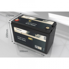 LiFePO₄ Premium Batterie FORSTER F12-100X 12,8 V/100 Ah 200 A-BMS-2.0