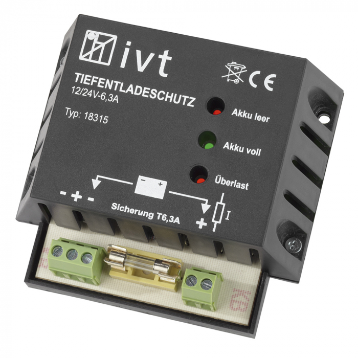 Deep Discharge Protection IVT 12 V/24 V, 6 A with battery status indicator