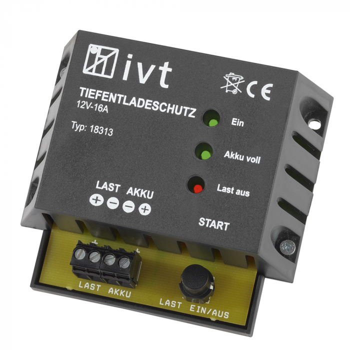 Deep Discharge Protection IVT 12 V, 16 A with battery status indicator