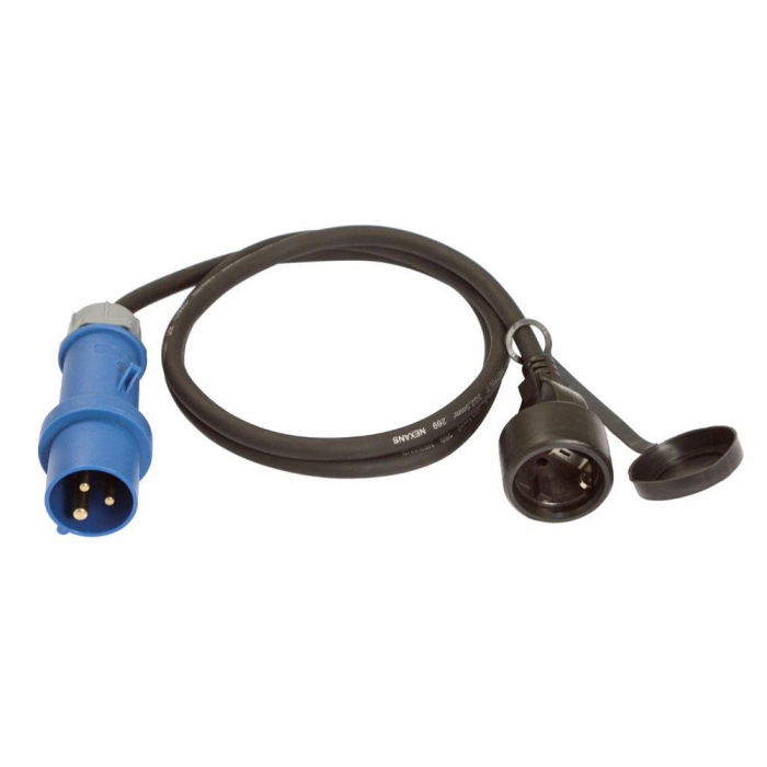 CEE Adapter Cord Weingärtner Kabel, 0.5 m with coupling and CEE plug