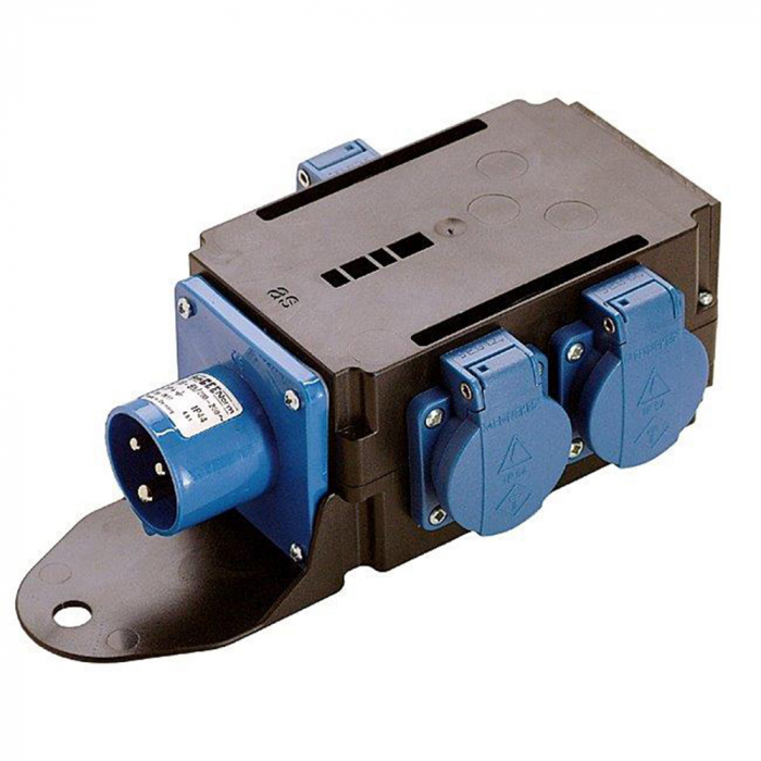 Power Distributor Zwickau Weingärtner Kabel, 1 x CEE plug / 3 x socket outlet with earthing contact