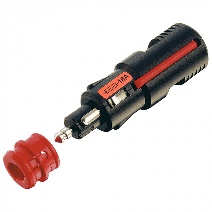 Safety universal plug PRO CAR with screwed strain relief 12 - 24 V/16 A