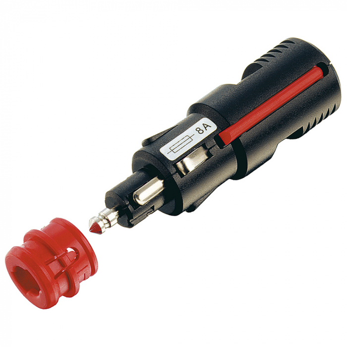 Safety universal plug PRO CAR with screwed strain relief 12 - 24 V/8 A