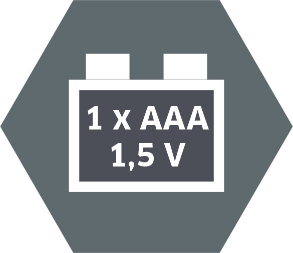 Stromversorgung: 1 x AAA Batterien, im Lieferumfang enthalten