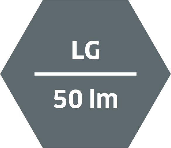 Light source: LG LED, 50 lm at full luminosity