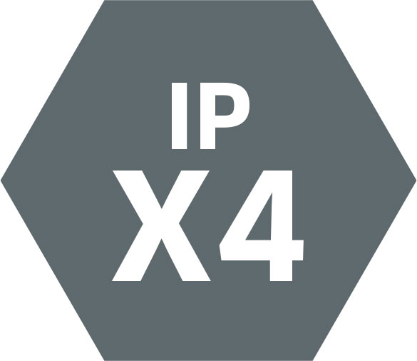 Robustes, spritzwassergeschütztes (IP X4) Aluminium-Gehäuse