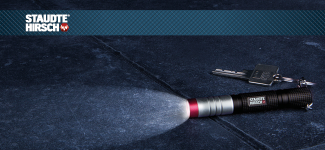 LED Mini-Flashlight Staudte Hirsch SH-5.430: Focusable, with convenient carabiner