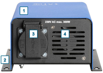 Operation and display elements, Digital Sine Wave Inverter IVT DSW-300, 24 V, front