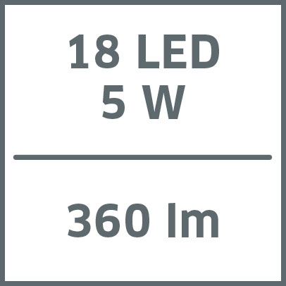 18 LED 5 W 360 lm