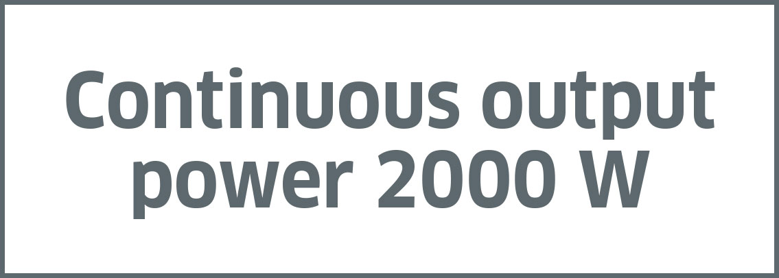 Continuous output power 2000 W