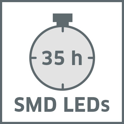 Lighting time 30 hours, SMD LEDs
