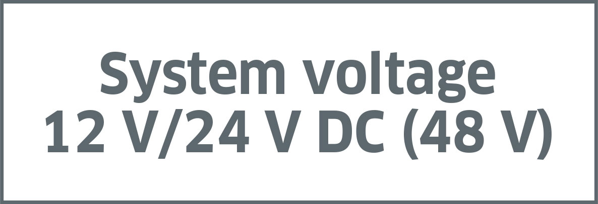 System voltage 12 V/24 V DC (48 V)