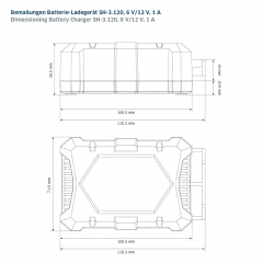 Batterie Ladegerät Staudte Hirsch SH-3.120, 6 V/12 V, 1 A